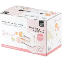 Vaessen creative Cut Easy Mini - Stans- en Embossingmachine - Ivoor - 7,5 cm – Incl. Snijmallen en Embossing Folder