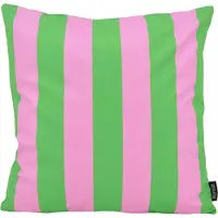 Gek op kussens! Streep Groen/Roze Kussenhoes | 45 x 45 cm | Katoen/Polyester