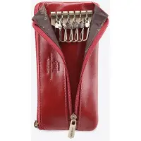 WITTCHEN Italië Collectie - Leren Sleutelhoes - Rood - Halve Open Zak - 6 Sleutelhaken