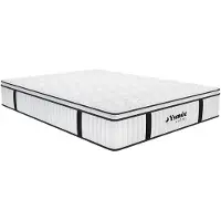 Vente-unique Set 180 x 200 cm bedbodem met opbergruimte, wit + brandwerend matras met pocketveren met ingebouwd dekmatras van 28 cm dik - DELICE van YSMÉE HOTEL