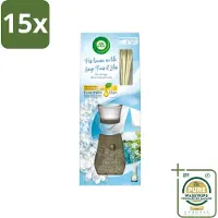 Air Wick 15 x - Geurstokjes - Soft Cotton - Essentiële Oliën - 33 ml - Grootverpakking - Geurstokjes - Geurverspreiding - Fris - Katoengeur - Essentiële Oliën