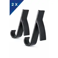 FSW-Products - Radiator Ophanghaken Zwart - 2 Stuks - Kledinghangers - Handdoek Haakjes - Badkamerhaak - Kledinghaken - Radiatorhaken - Deurhaken - Jashaak