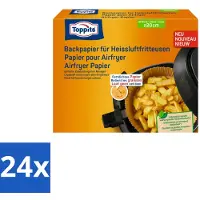 Toppits 24 x – Airfryer Papier – 20 cm – 20 Zakjes - Airfryer Bakpapier - Bakpapier Airfryer - Gezond Bakpapier - Vetabsorberend Bakpapier - Koken Met Airfryer