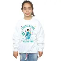 Disney Meisjes Prinses Jasmine schittert en glanst Sweatshirt (Wit)