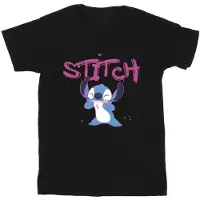 Disney Meisjes T-shirt Lilo en Stitch Graffiti Katoen (Zwart)