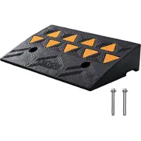 Vevor Drempelhelling Massief rubberen deur Drempelhelling Max. draagvermogen tot 15 ton Stoeprandhelling 50 x 30 x 10,8 cm Rolstoelhelling Rubberen oprijplaat Geschikt voor oneffen terrein Stoepranden