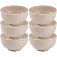 PlasticForte Kommetjes - 6x - schaaltjes - Dessert en ontbijt - Kunststof - D13 cm - Beige