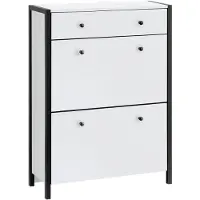 Notio Living Chris-Chris-Schoenencabinet - Wit/Zwart