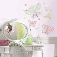 RoomMates Muurstickers - Waverly Vlinders - - Wall_stickers - Roze - Vinyl