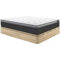 Vente-unique Bedbodem van 180 x 200 cm in lichte, natuurlijke houtafwerking + hybride pocketveringmatras met geïntegreerde topper van 30 cm dik - GAMIANI by YSMÉE