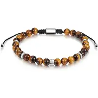 Männerglanz Armband karamel / donkerbruin / zilver