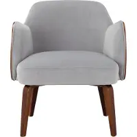 Loft 24 Haruko-Gestoffeerde Accent Stoel in Licht Grijs