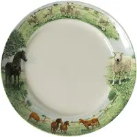 Wiebe van der zee Wiebe's Farm Bord Paard Schaap Ø21cm 6st Multi multi Porselein