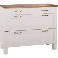 Loft 24 Alby Ladenkast met 3 Lades - Wit/Honingkleurig Grenen - 100 cm
