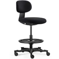 Hjh OFFICE Werkstoel / balie stoel WORK MF2 Zitting stof / rugleuning stof zwart