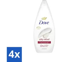 Dove 4 x Douchecrème - Silky Velvet - 720 ml - Douchegel - - Silky Velvet - Droge Huid - Milde Reiniging
