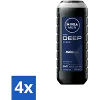 Nivea MEN - Douchegel - Deep Clean 3-in-1 - 500 ml - Voordeelverpakking - 4 stuks