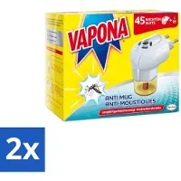 Vapona – Anti-Muggenstekker – 45 nachten - Voordeelverpakking - 2 stuks