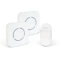 Delight Draadloze Deurbel Zonder Batterijen – Kinetisch – 2 Ontvangers – 36 Melodieën – LED Indicator – Wit - 1 Stuks [55331WH-2]