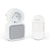 Delight Draadloze Deurbel Zonder Batterijen – Kinetisch – Met Stopcontact – 38 Melodieën – LED Indicator – Wit - 1 Stuks [55338]