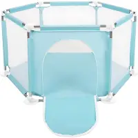 Ksd Grondbox zeshoekige voor Baby - Geen Ballen - Kinderbox - Speeltuin - Baby box inklapbaar voor kinder - Kruipbox - Speelbox playpen - Speelballen - Speelomgeving - lichtgroen