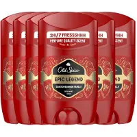 Old Spice Epic Legend – 6 × 50 ml – Deodorant Stick – Scent of Bourbon Vanilla