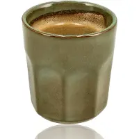 Discountershop Koffiekopje 200ml – Groen Glazuur Zonder Oor – Keramisch Espresso Kopje en Cappuccino Beker – Aardewerk Koffiemok – Voor Koffie, Thee en Horeca