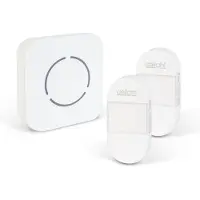 Delight Draadloze Deurbel Zonder Batterijen – Kinetisch – 2 Buitenknoppen – 36 Melodieën – LED Indicator – Wit - 1 Stuks [55332WH-2]