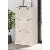Notio Living Mille-Schoenenkist - 3-Kleps - Grenen Wit