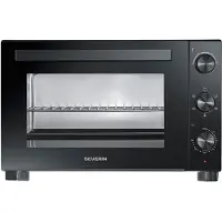 Severin 2076 Mini-oven Met grillspies, Timerfunctie, Instelbare temperatuur, Convectiefunctie, Met pizzasteen 46 l