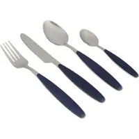Gimex Bestek - Marineblauw - Soft Touch heft - 16-Delig