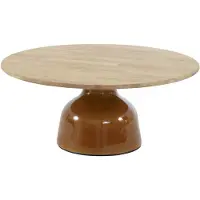 4 Seasons Outdoor June lounge tuintafel hoogglans keramiek caramel 80xH35 cm