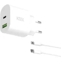 Ksix Pd 3.0 Qc 3.0 Gan 30w+ Usb-a En Usb-c Wandlader Met Usb-c Naar Lightning-kabel 1 M
