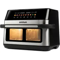 G3ferrari G3 Ferrari G10223 Friteuse, dubbel, 12 liter, vrijstaand, 2200W, heteluchtfriteuse, zwart, roestvrij staal