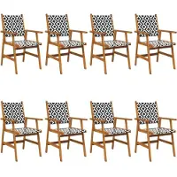 vidaXL Tuinstoelen 8 stuks massief acaciahout