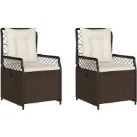 vidaXL Tuinstoelen 2 st verstelbaar poly rattan bruin