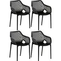 CLP Air XL Set van 4 Stapelstoelen - zwart