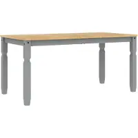 vidaXL Eettafel Corona 160x80x75 cm massief grenenhout grijs