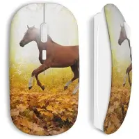 MANIACASE Draadloze Muis Paard herfst bladeren
