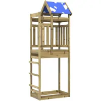 vidaXL Speeltoren Bruin 85 x 52,5 x 239 cm Massief Geïmpregneerd Hout
