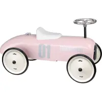 Vilac loopwagen vintage zachtroze metalen auto voor peuters.
