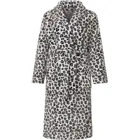 Badrock Panterprint badjas - dames - fleece - grijstinten - lang model - XL/XXL
