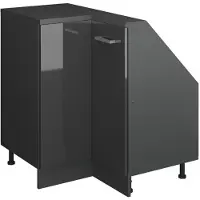 Vicco R-Line Hoekkeukenkast voor schuine wand – 75.6 cm met 1 deur Antraciet Hoogglans