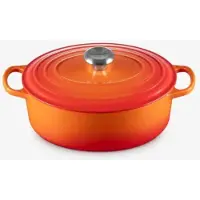 Le Creuset geëmailleerde gietijzeren braadpan met deksel - ovaal, 25 cm, 3,2 liter kleur Vulcano