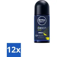 Nivea MEN - Deodorant Roller - Deep Sport - 50 ml - Voordeelverpakking - 12 stuks