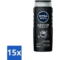 Nivea MEN - Douchegel - Active Clean - 500 ml - Bulkverpakking - 15 stuks