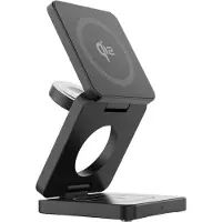 Dutch Quality Opvouwbaar 3-In-1 Draadloze Qi2 Oplader- 15W- Oplaadstation- Geschikt voor smartphones, Apple Watch en AirPods - snellader geschikt voor Qi2 - zonder adapter