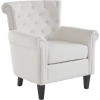Notio Living Cooper - Gestoffeerde Accent Stoel in CrÃ¨me Stof (92 x 82 x 80 cm)