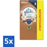 Glade - Touch & Fresh Navulling - Sensual Sandelhout Jasmijn - 2 × 10 ml - Bulkverpakking - 5 stuks