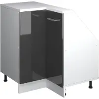Vicco R-Line Hoekkeukenkast voor schuine wand – 75.6 cm met 1 deur Antraciet Hoogglans